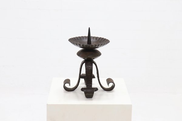 Sculptural Brutalist Metal Candleholder, 1970s-VV-1438508