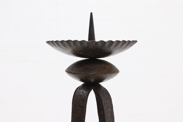 Sculptural Brutalist Metal Candleholder, 1970s-VV-1438508