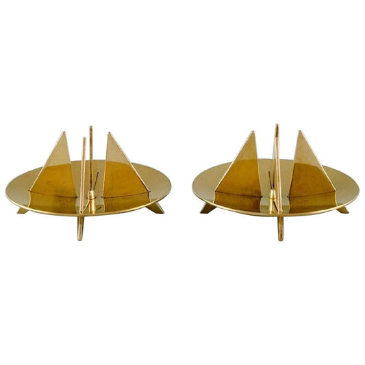 Sculptural Candlesticks by Pierre Forsell for Skultuna, Set of 2