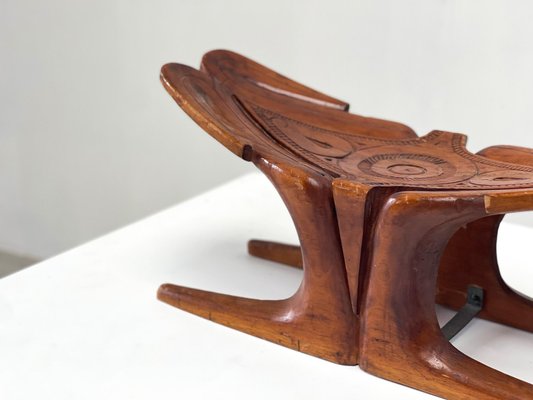 Sculptural Carved Stool, 1960s-XLH-1706986