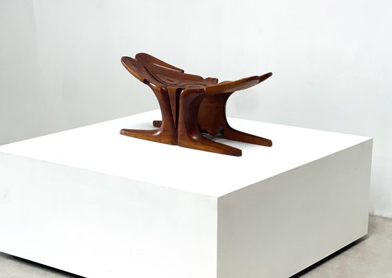 Sculptural Carved Stool, 1960s-XLH-1706986