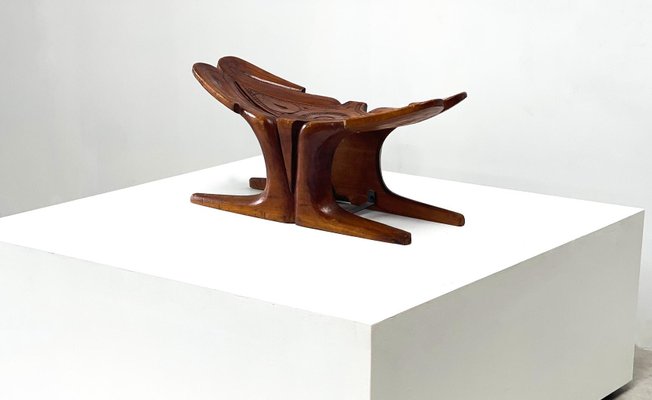 Sculptural Carved Stool, 1960s-XLH-1706986