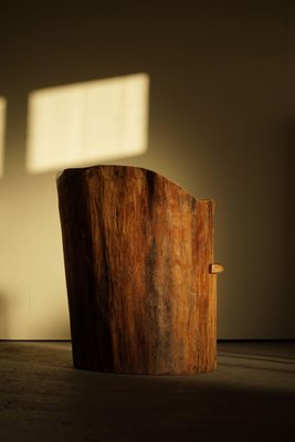 Sculptural Carved Wabi Sabi Brutalist Stump Chair in Solid Pine, Sweden, 1968-MXF-1367759