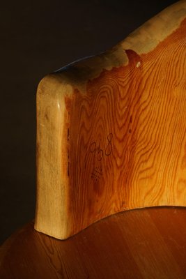 Sculptural Carved Wabi Sabi Brutalist Stump Chair in Solid Pine, Sweden, 1968-MXF-1367759