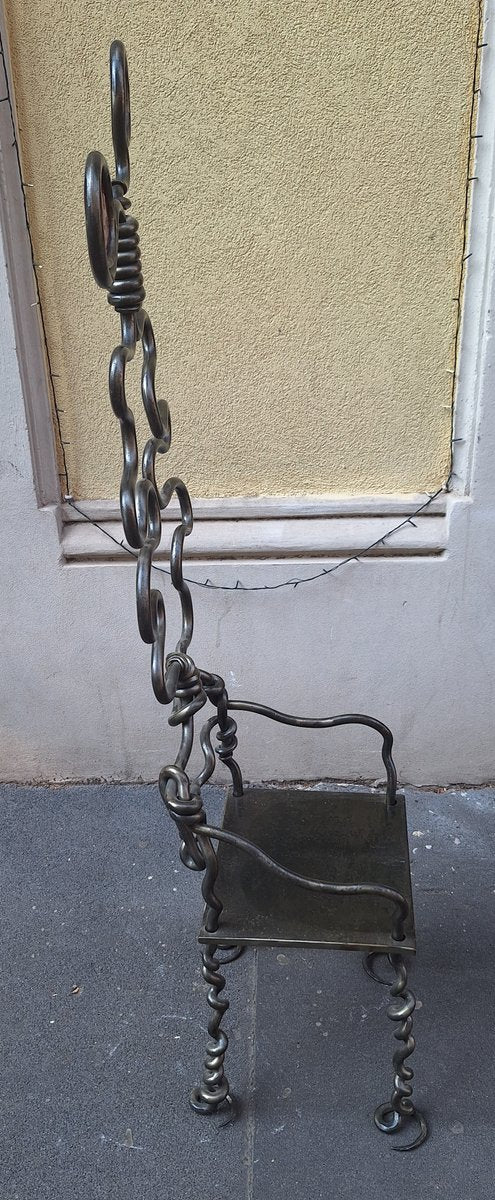 Sculptural Chair in Wrought Iron, 1980s