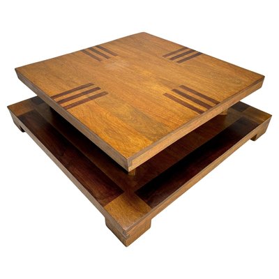 Sculptural Décon Coffee Table in Wood, Italy, 1970s-KKZ-2034435