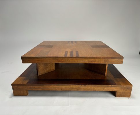 Sculptural Décon Coffee Table in Wood, Italy, 1970s-KKZ-2034435