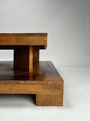 Sculptural Décon Coffee Table in Wood, Italy, 1970s-KKZ-2034435