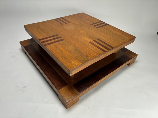 Sculptural Décon Coffee Table in Wood, Italy, 1970s-KKZ-2034435