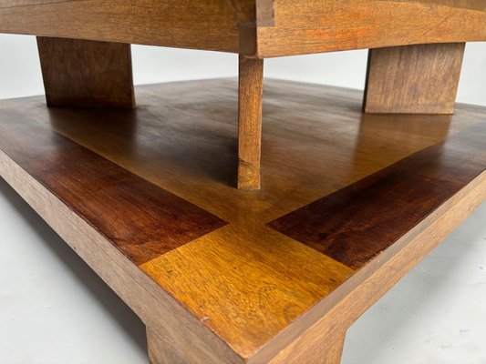 Sculptural Décon Coffee Table in Wood, Italy, 1970s-KKZ-2034435