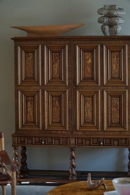 Sculptural Geometric Cabinet in Birch and Intarsia, 1930s-MXF-1750973