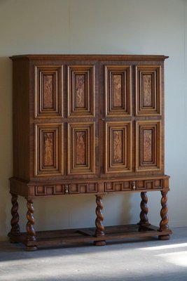 Sculptural Geometric Cabinet in Birch and Intarsia, 1930s-MXF-1750973