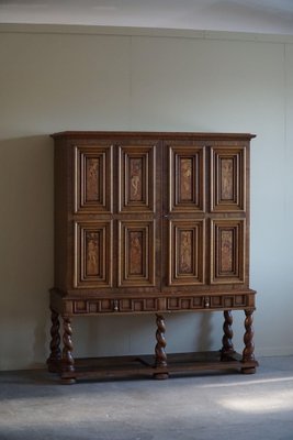 Sculptural Geometric Cabinet in Birch and Intarsia, 1930s-MXF-1750973