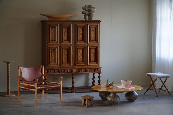 Sculptural Geometric Cabinet in Birch and Intarsia, 1930s-MXF-1750973