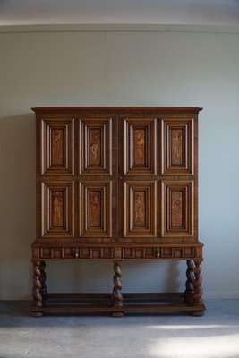 Sculptural Geometric Cabinet in Birch and Intarsia, 1930s-MXF-1750973