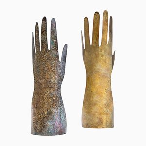 Sculptural Hands in Silver Metal by Gio Ponti for Lino Sabattini, 1978, Set of 2-FWM-1290927