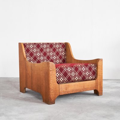 Sculptural Lounge Chair in Oak, 1940s-LPQ-1757607