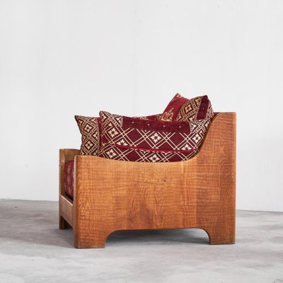 Sculptural Lounge Chair in Oak, 1940s-LPQ-1757607