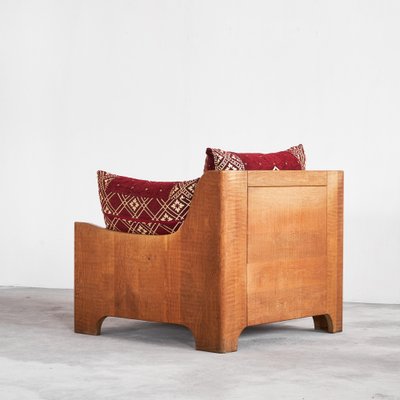 Sculptural Lounge Chair in Oak, 1940s-LPQ-1757607