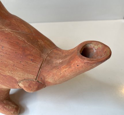 Sculptural Mexican Aztec Terracotta Parrot Vase, 1970s-LCR-1304406