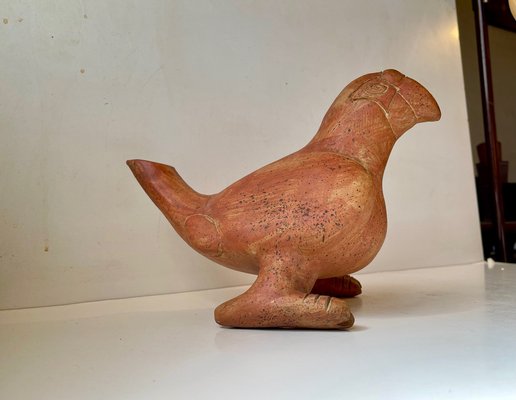 Sculptural Mexican Aztec Terracotta Parrot Vase, 1970s-LCR-1304406