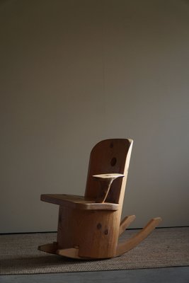 Sculptural Rocking Chair in Solid Pine by Matti Martikka, 1960s-MXF-1095705