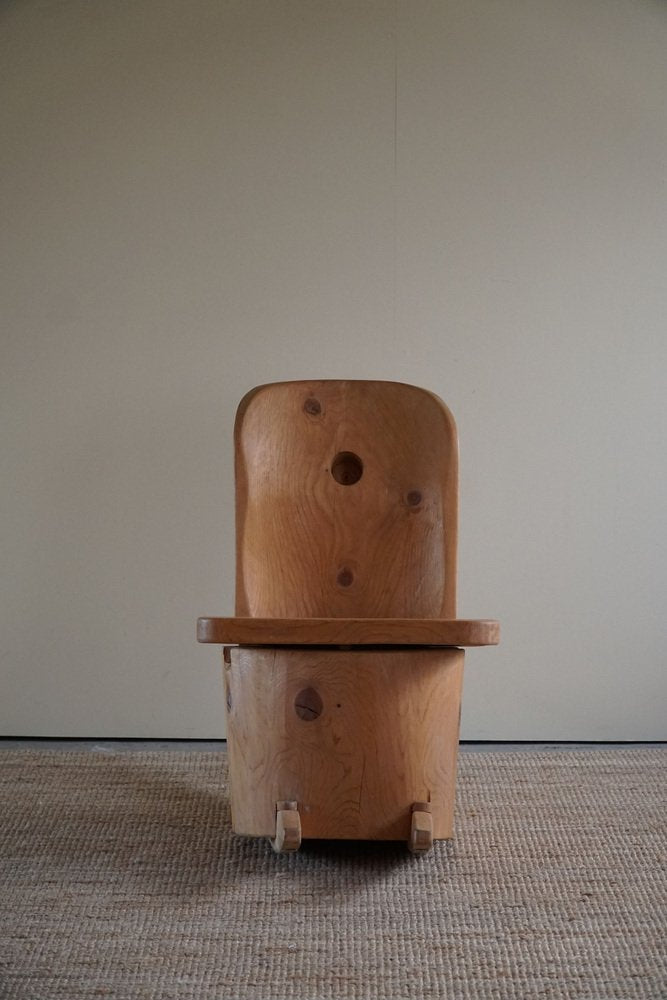 Sculptural Rocking Chair in Solid Pine by Matti Martikka, 1960s