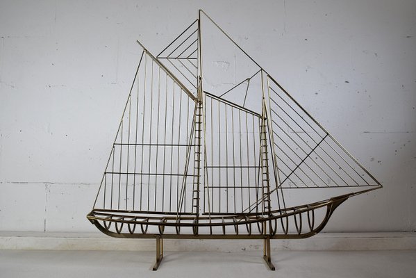 Sculptural Sailing Boat by C. Jere, 1976-IEI-681187