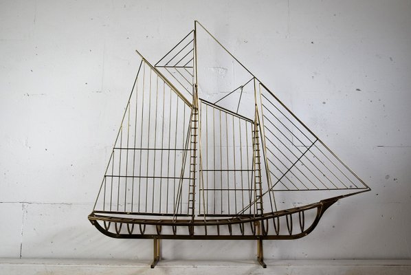 Sculptural Sailing Boat by C. Jere, 1976-IEI-681187