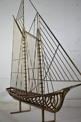 Sculptural Sailing Boat by C. Jere, 1976-IEI-681187