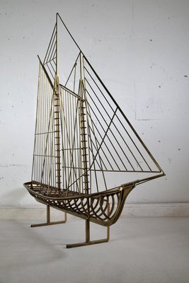 Sculptural Sailing Boat by C. Jere, 1976-IEI-681187