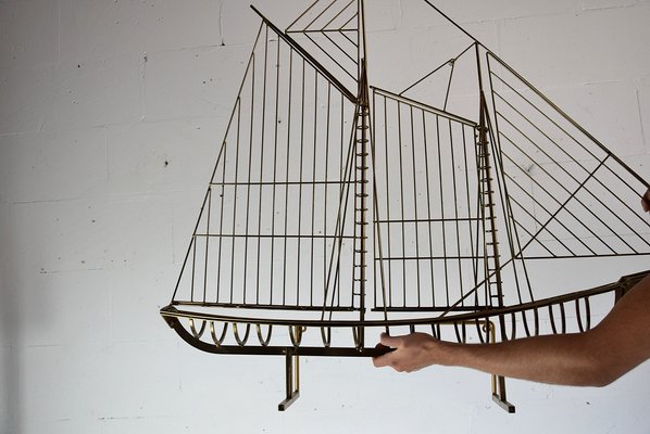 Sculptural Sailing Boat by C. Jere, 1976-IEI-681187