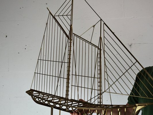 Sculptural Sailing Boat by C. Jere, 1976-IEI-681187