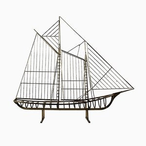 Sculptural Sailing Boat by C. Jere, 1976-IEI-681187