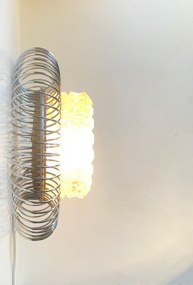 Sculptural Scandinavian Wall Sconce in Chrome & Pressed Glass, 1970s-LCR-841634