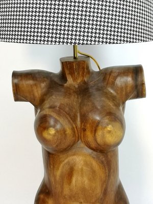 Sculptural Solid Wood Torso Lamps, 1970s, Set of 2-UWE-910476