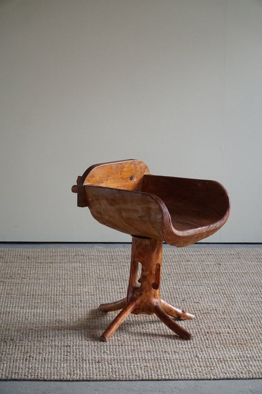 Sculptural Stump Chair in Solid Pine by Matti Martikka, 1960s