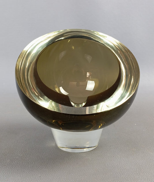 Sculpture Ashtray in Murano Fume Glass, 1960