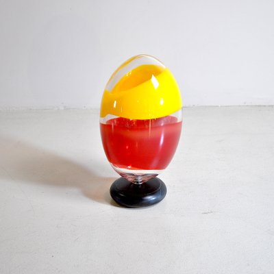 Sculpture Egg in Heavy Glass Polychrome-JQO-824021