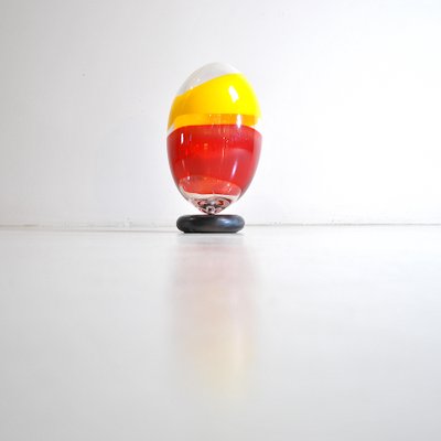 Sculpture Egg in Heavy Glass Polychrome-JQO-824021