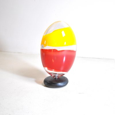 Sculpture Egg in Heavy Glass Polychrome-JQO-824021