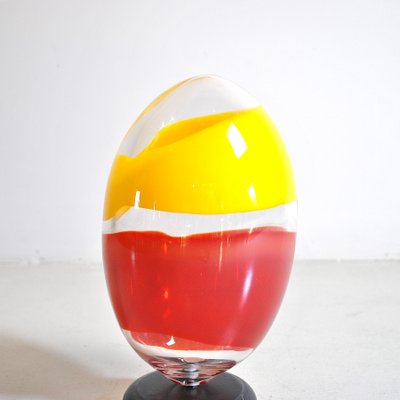 Sculpture Egg in Heavy Glass Polychrome-JQO-824021