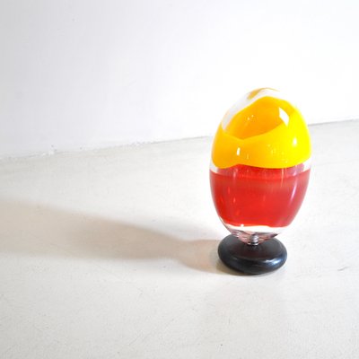 Sculpture Egg in Heavy Glass Polychrome-JQO-824021