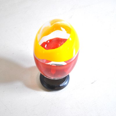 Sculpture Egg in Heavy Glass Polychrome-JQO-824021