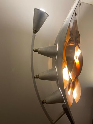 Sculpture Floor Lamp with Copper Leaves, Italy, 1980s-YUW-920227