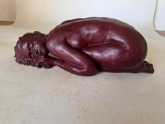 Sculpture in Clay by French Artist Nude Women Lying, France, Bordeaux, 1970s-UR-1818826