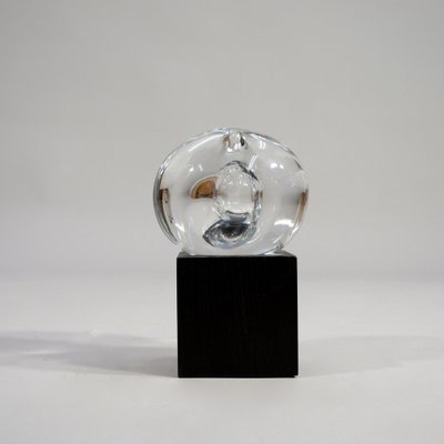 Sculpture in Glass with Base in Wood by Göran Wärff, 1980s, Set of 2-SGX-1722570