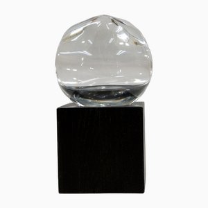 Sculpture in Glass with Base in Wood by Göran Wärff, 1980s, Set of 2-SGX-1722570