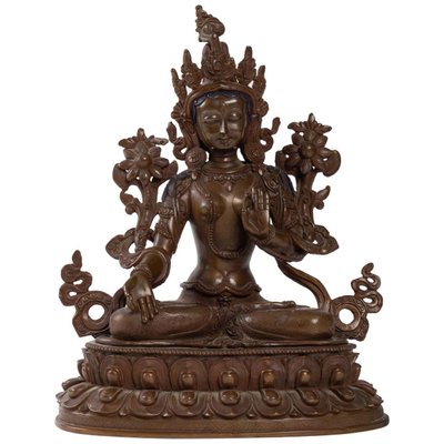 Sculpture Indian Goddess in Patinated Bronze-WFS-744714