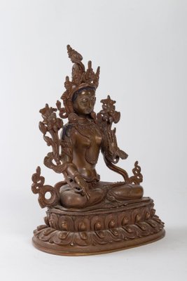 Sculpture Indian Goddess in Patinated Bronze-WFS-744714